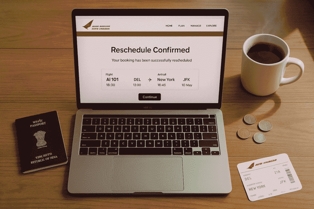 air india flight reschedule online booking process