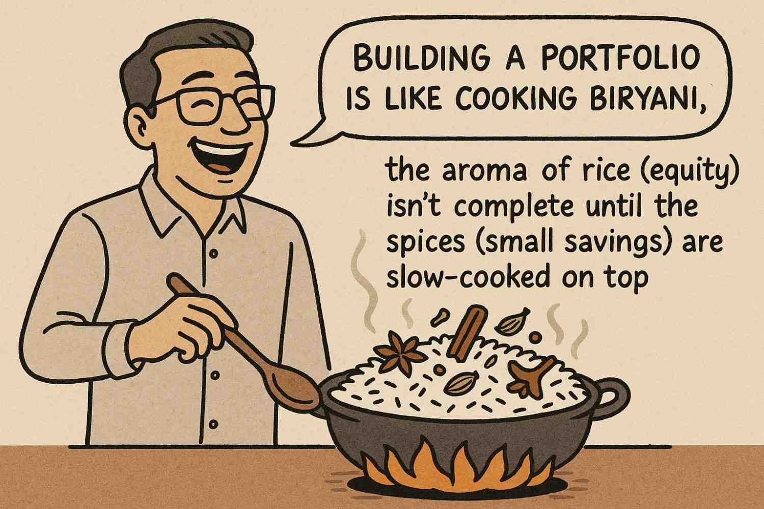 Building a portfolio is like cooking biryani